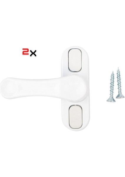 Beyaz Pencere Emniyet Kilidi 2 Adet Çocuk Hırsız Kilidi Çekmeli Metal Kilit