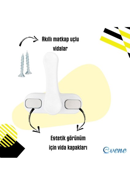 Beyaz Pencere Emniyet Kilidi 2 Adet Çocuk Hırsız Kilidi Çekmeli Metal Kilit