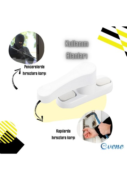 Beyaz Pencere Emniyet Kilidi 2 Adet Çocuk Hırsız Kilidi Çekmeli Metal Kilit