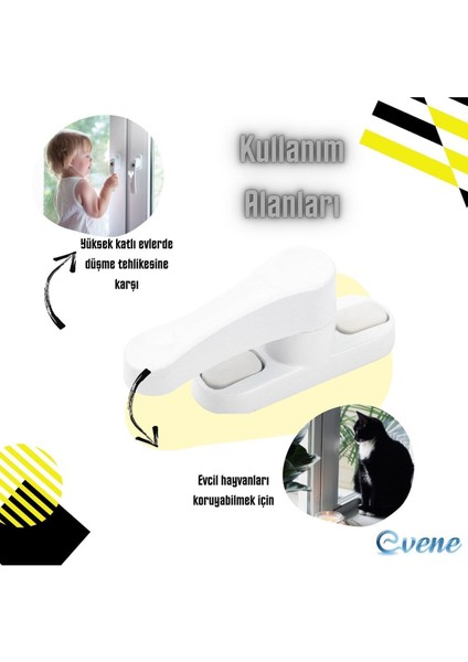 Beyaz Pencere Emniyet Kilidi 2 Adet Çocuk Hırsız Kilidi Çekmeli Metal Kilit