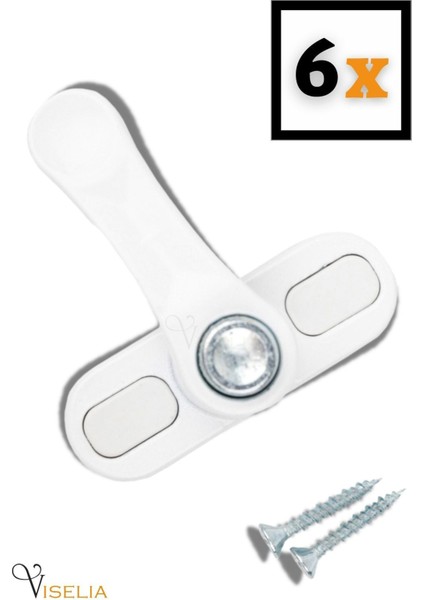 Pencere Emniyet Kilidi Güvenlik Düğmeli Metal Kilit 6 Adet