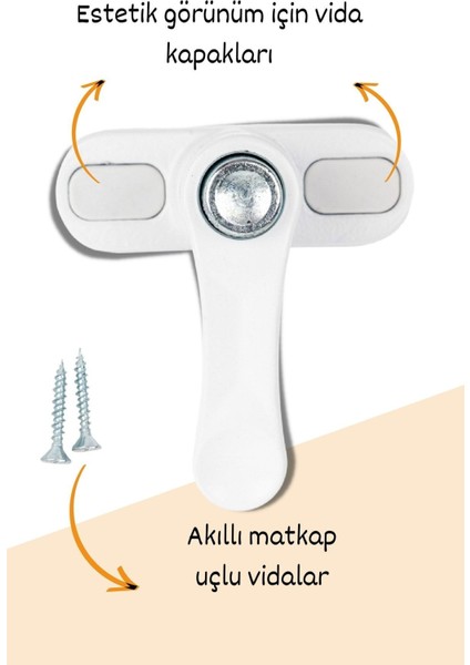 Pencere Emniyet Kilidi Güvenlik Düğmeli Metal Kilit 6 Adet