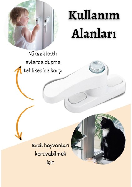 Pencere Emniyet Kilidi Güvenlik Düğmeli Metal Kilit 6 Adet