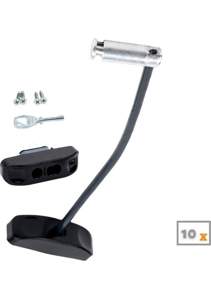 Siyah Pencere Kilidi 10 Adet Halatlı Çocuk Güvenlik Emniyet Hırsız Pimapen Pvc Kapı Bebek Kilidi