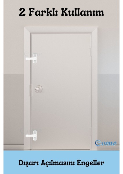 Açık Kahverengi Pencere Emniyet Kilidi 4 Adet Çocuk Hırsız Kilidi Çekmeli Metal Kilit