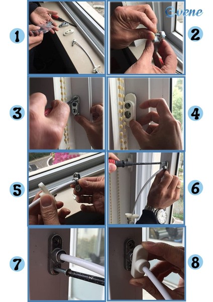 Gri Pencere Kilidi 6 Adet Halatlı Çocuk Güvenlik Emniyet Hırsız Pimapen Pvc Kapı Bebek Kilidi