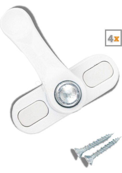 Pencere Emniyet Kilidi Çocuk Kilidi Düğmeli Pvc 4 Adet