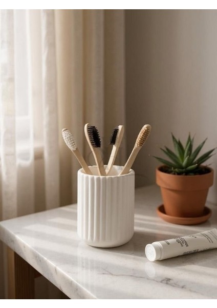 Beyaz Beton Diş Fırçalık, Banyo Organizeri, Düzenleyici