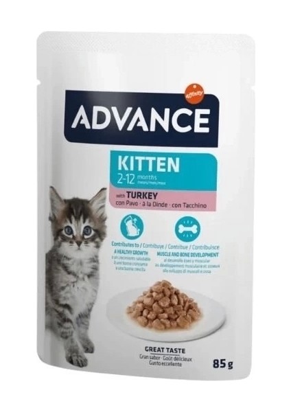 Advance Hindi Etli Pouch Konserve Yavru Kedi Maması 85 gr