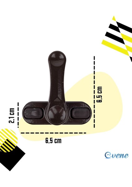 Koyu Kahverengi Pencere Emniyet Kilidi Çocuk Hırsız Kilidi Çekmeli Metal Kilit 2 Adet