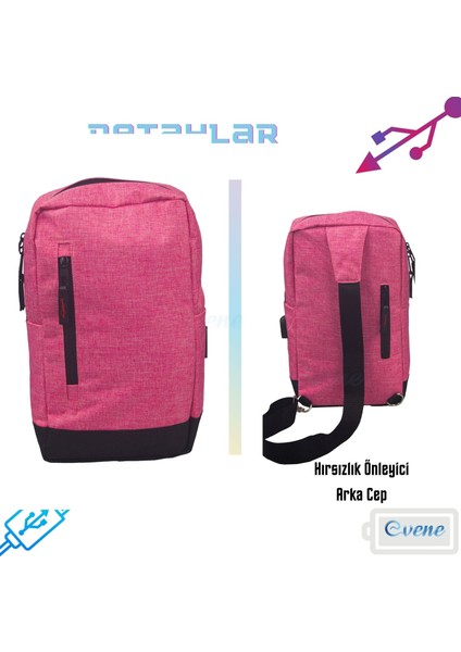 Göğüs Omuz Çantası Sırt Çantası USB Girişli Su Geçirmez Çanta fırsatları