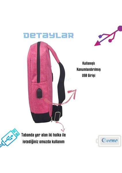 Göğüs Omuz Çantası Sırt Çantası USB Girişli Su Geçirmez Çanta indirimleri