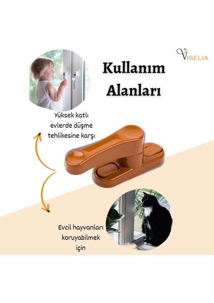 Açık Kahverengi Pencere Emniyet Kilidi 7 Adet Çocuk Hırsız Kilidi Çekmeli Metal Kilit indirimleri