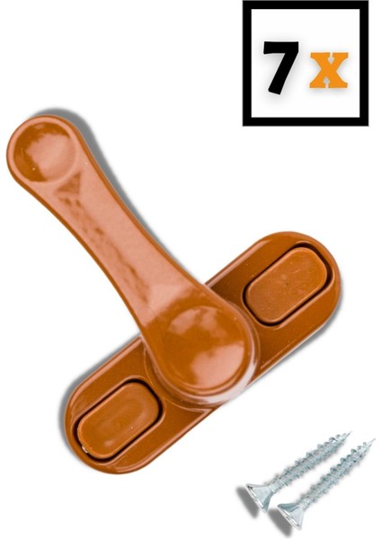 Açık Kahverengi Pencere Emniyet Kilidi 7 Adet Çocuk Hırsız Kilidi Çekmeli Metal Kilit