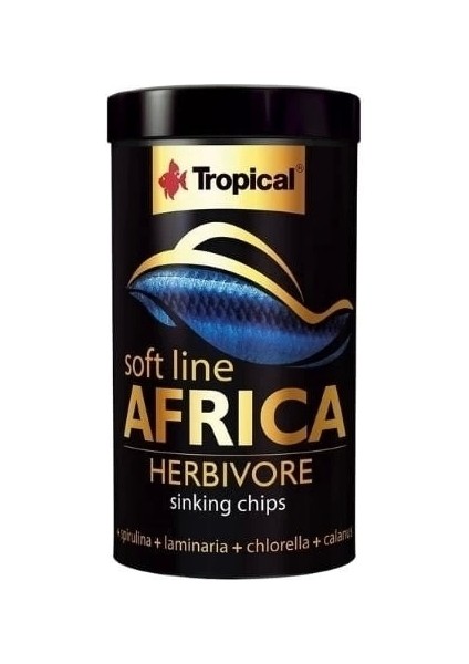 Tropical Softline Africa Herbivore Chips Otçul Afrika Balıkları Için Yumuşak Taneli Balık Yemi Medium 250 ml 130 gr