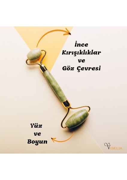 Jade Roller Cilt Masaj Aleti Çift Taraflı Doğal Yeşim Taşı indirimleri