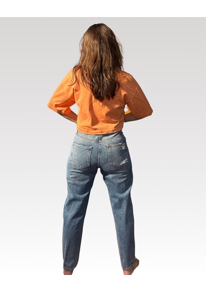 Yırtık Denim Pantolon