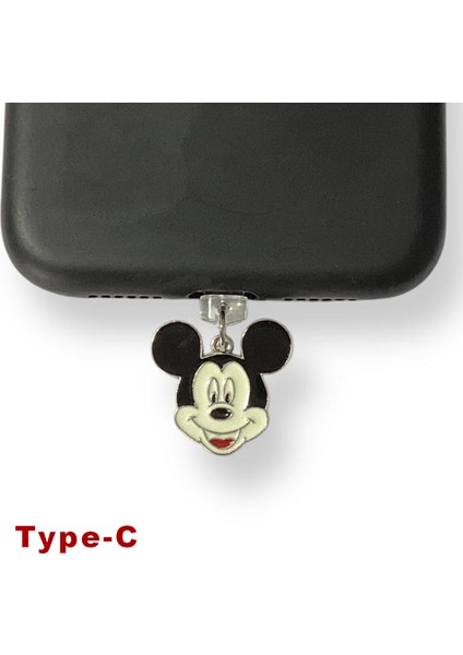 Type-C Çelik Takı Figürlü Telefon Şarj Portu Toz Tıpası Toz Tıkacı Charm IPGL9131