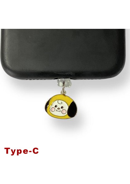 Type-C Çelik Takı Figürlü Telefon Şarj Portu Toz Tıpası Toz Tıkacı Charm IPGL9127