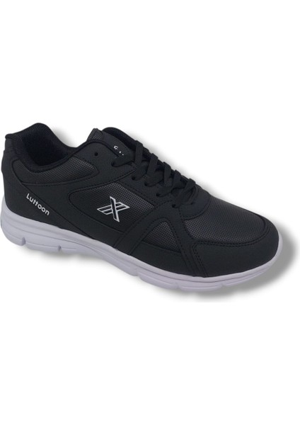 Lutton 350 Unisex Siyah Bağcıklı Yürüyüş Koşu Büyük Numara Spor Ayakkabı 45 46 47 48 fırsatları