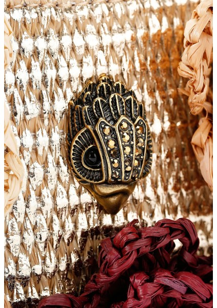 Mini Bond Flower El Çantası, Jüt & Polyester Şık Tasarım fiyatları