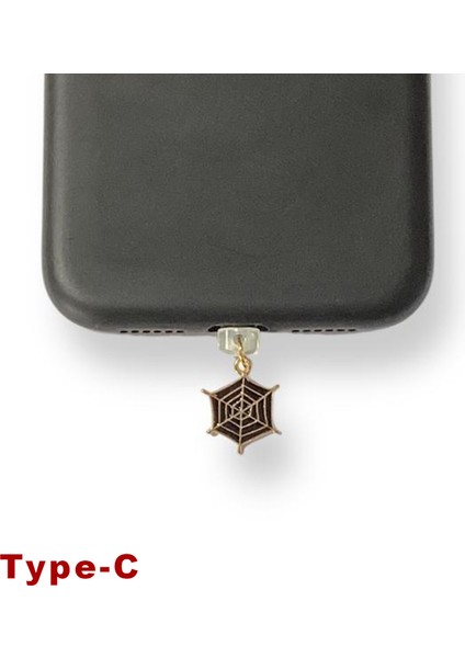 Type-C Çelik Takı Figürlü Telefon Şarj Portu Toz Tıpası Toz Tıkacı Charm IPGL9108