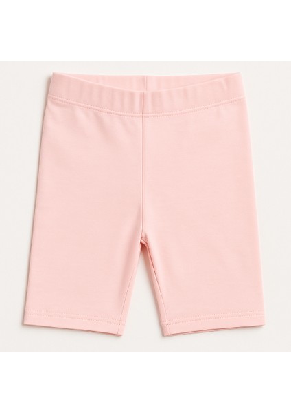 Kız Çocuk Pamuklu Biker Tayt - Diz Üstü Rahat Kesim