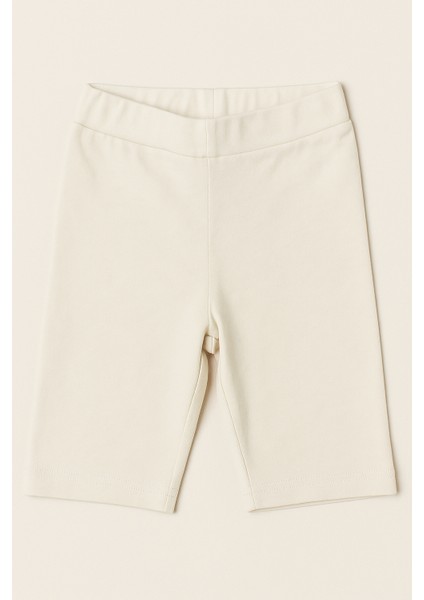 Kız Çocuk Pamuklu Biker Tayt - Diz Üstü Rahat Kesim