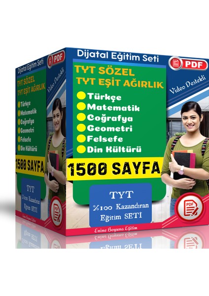 Enine Boyuna Eğitim 2026 TYT Dijital Eğitim Seti (1200 Pdf Sayfası)