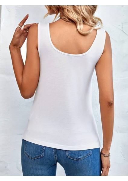 Kadın Kolsuz Degaje Leopar Detay Bluz indirimleri