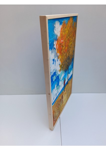 Orjinal Yağlı Boya Tablo Dokulu Kabartmalı Ahşap Çerçeveli Ressam El Emeği Tuyb Sanat Eseri 50X85CM fiyatları