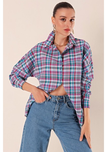 3900 Oversize Uzun Basic Gömlek - A. Kiremit