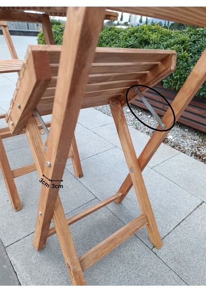 Ahşap Balkon Bahçe Mutfak Katlanır Masa Sandalye Takımı 3 Lü Bistro Set Dış Cephe Koruma Vernikli modelleri