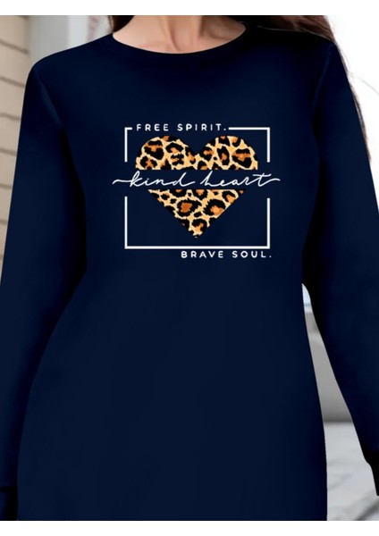 Kadın Uzun Kollu Bisiklet Yaka Desenli Viskon Iki Iplik Bluz