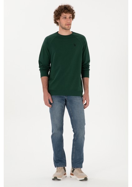 Erkek Koyu Yeşil Sweatshirt 50313752-VR079 fırsatları