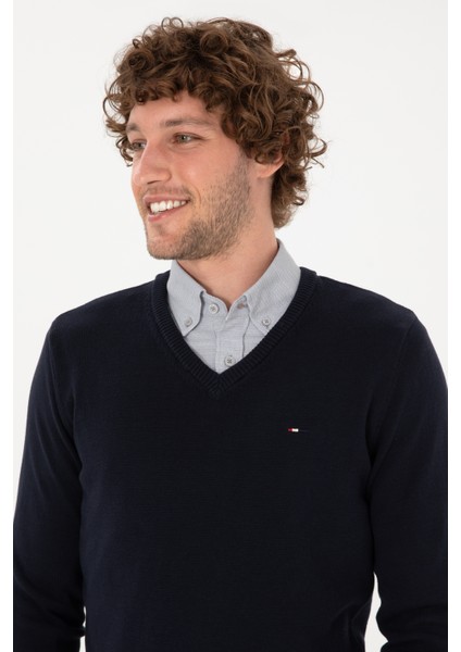 Erkek Lacivert Kazak /triko 50313668-VR033 fiyatları