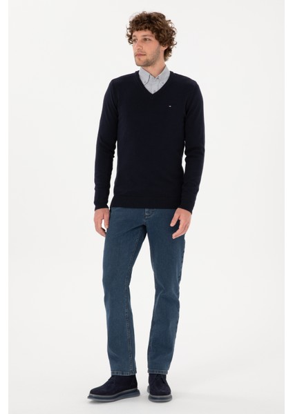 Erkek Lacivert Kazak /triko 50313668-VR033 fırsatları