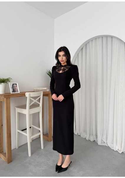 Port Dantel Detay Elbise