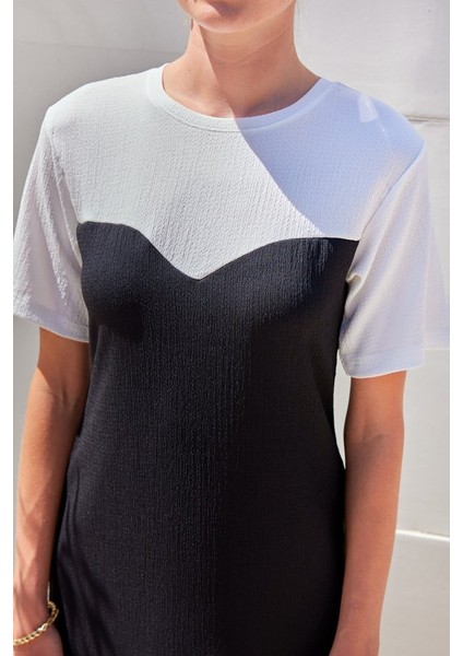 2505 Yazlık Örme Elbise - Siyah fırsatları