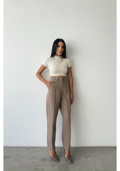 Chanel Pantolon Yan Biyeli - Vizon fırsatları