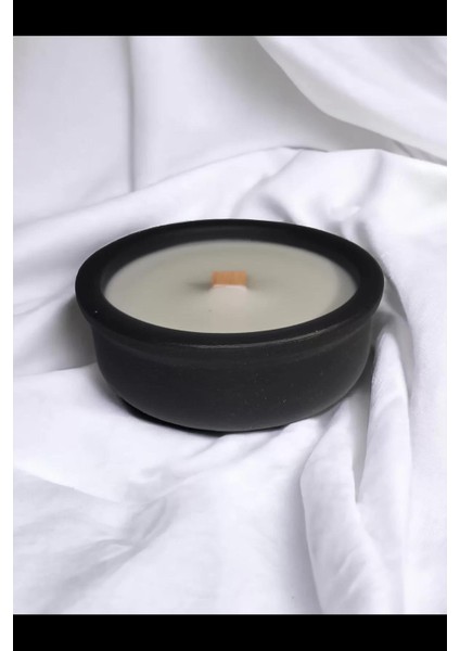 Vanilya Kokulu Aromaterapi Mum, Ahşap Fitilli, Dekoratif Doğal Çömlek Mum modelleri