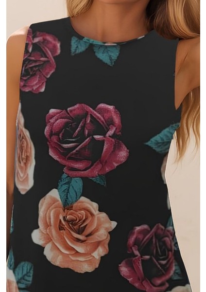 Kadın Kolsuz Sırttan Bağlamalı Fırfırlı Leopar Desenli Süprem Elbise fiyatları