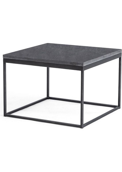 Calista Siyah Metal Ahşap Yan Sehpa