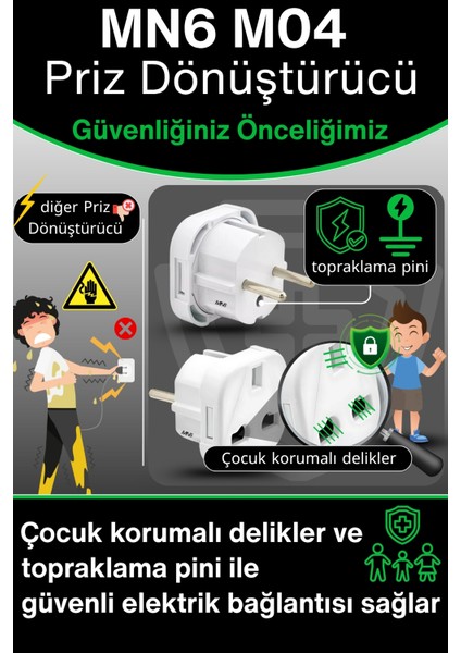 M04 Priz Dönüştürücü/10 Adet/a-Kalite Fiş Çevirici Adaptör-Şarj Aleti Fiş Dönüştürücü fiyatları