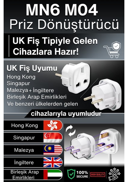 M04 Priz Dönüştürücü/10 Adet/a-Kalite Fiş Çevirici Adaptör-Şarj Aleti Fiş Dönüştürücü modelleri