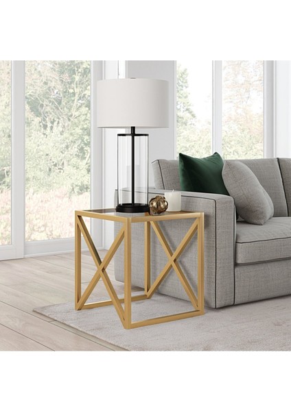 Etta Gold Metal Cam Yan Sehpa