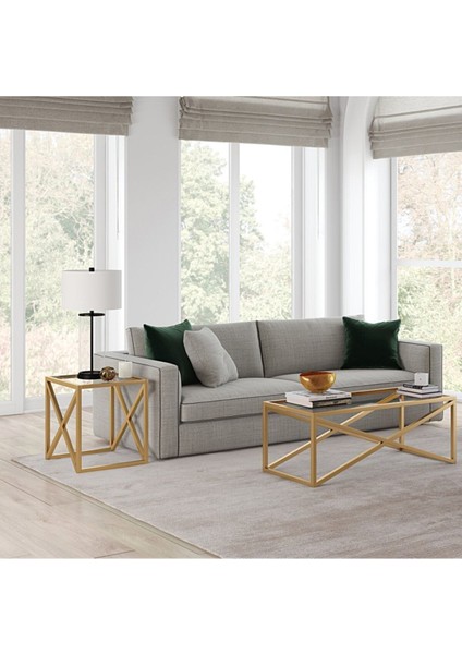 Etta Gold Metal Cam Yan Sehpa fırsatları