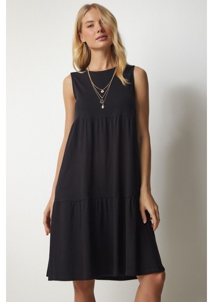 Kadın Sıfır Kol Bisiklet Yaka Aerobin Elbise