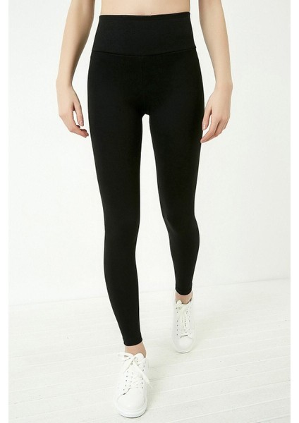 Kadın Siyah Yüksek Bel Likralı Viskon Tayt 20KTY574K102 indirimleri