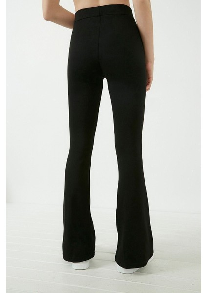Kadın Siyah Yüksek Bel Ispanyol Paça Tayt 20KTY574K103 indirimleri